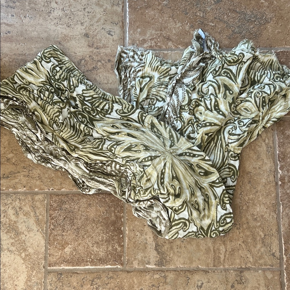 Michael Stars Olive and Cream Scarf New